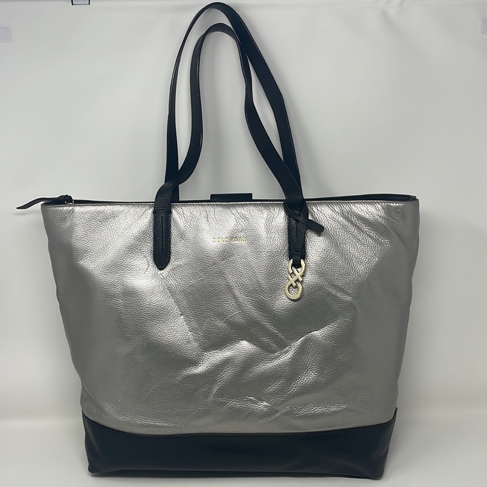 Cole Haan Silver and Black Tote Bag